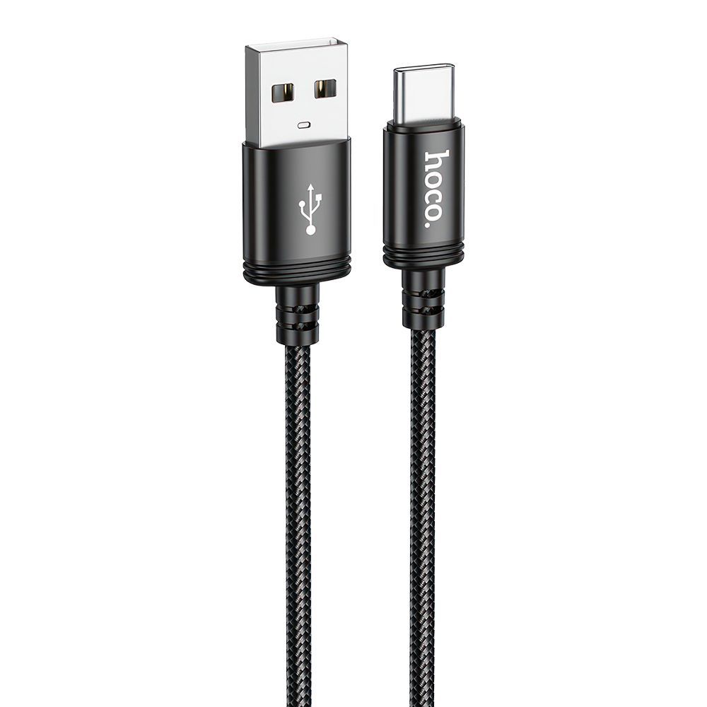 USB кабель HOCO X89 Wind Type-C, 3А, 1м, нейлон (черный)