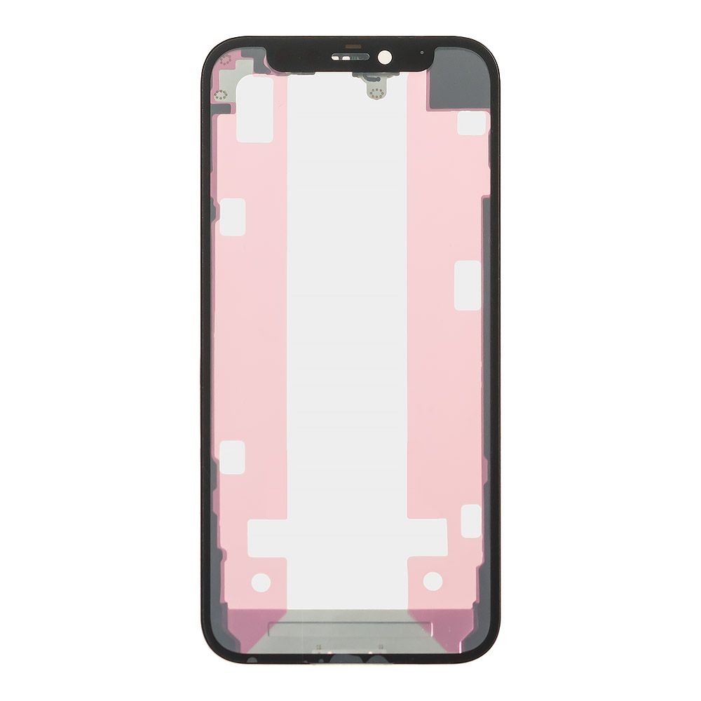 Стекло + OCA  в сборе с рамкой для iPhone 12 Mini олеофобное покрытие (черный)
