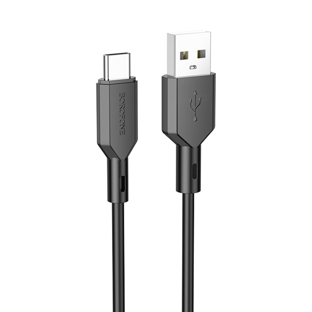 USB кабель BOROFONE BX70 Type-C, 3А, 1м, PVC (черный)