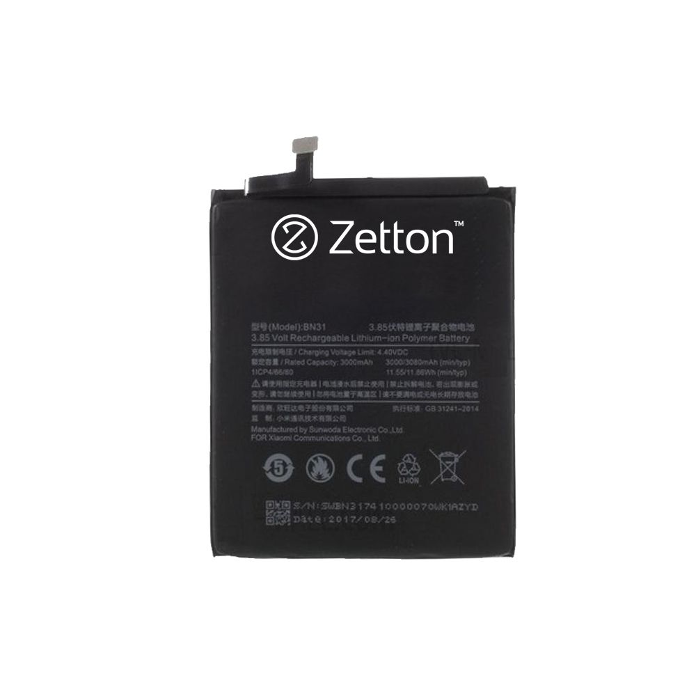 Аккумулятор (АКБ) Zetton для Xiaomi Redmi 5A 3000 mAh, Li-Pol аналог BN34