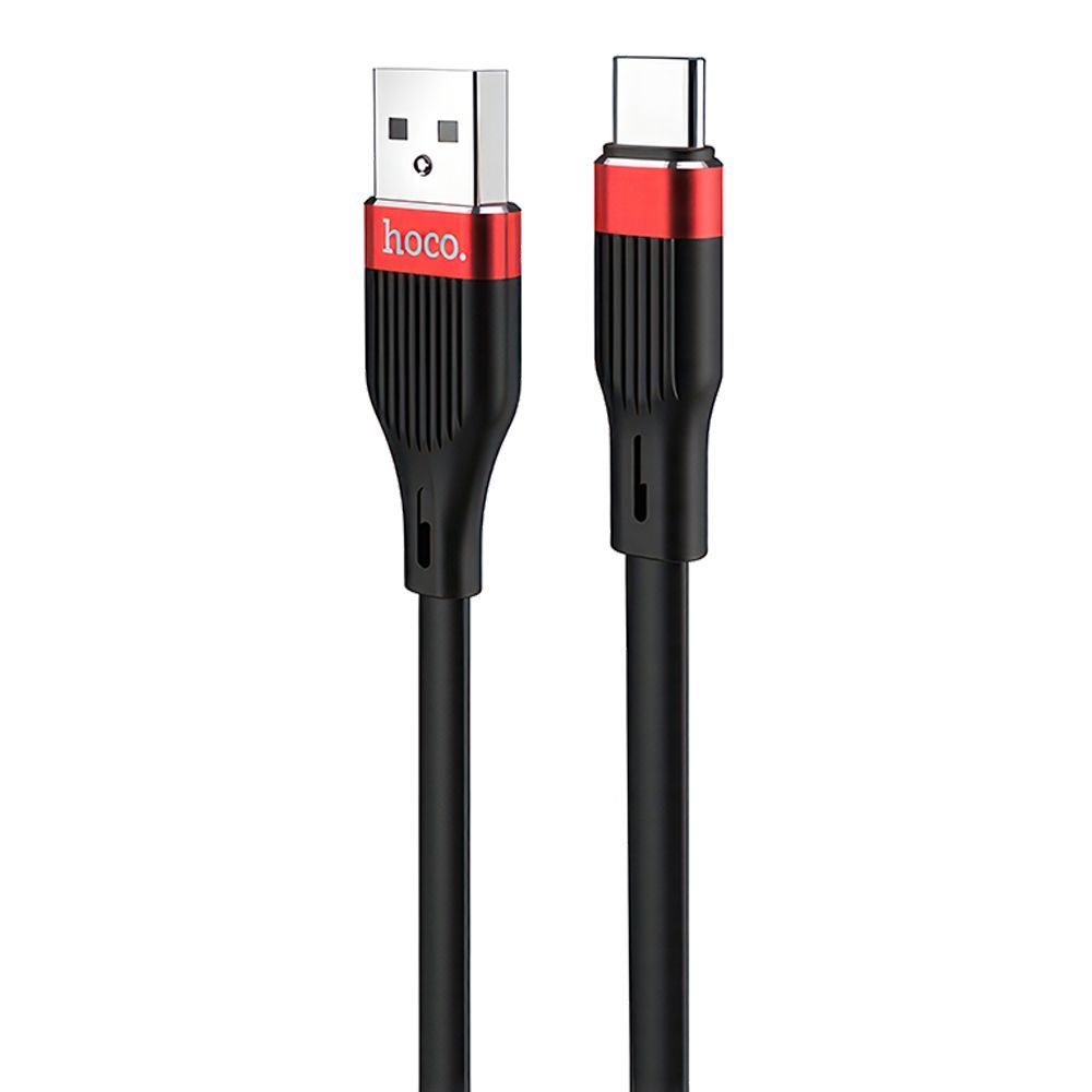 USB кабель HOCO U72 Forest Type-C, 3А, 1.2м, силикон (черный)