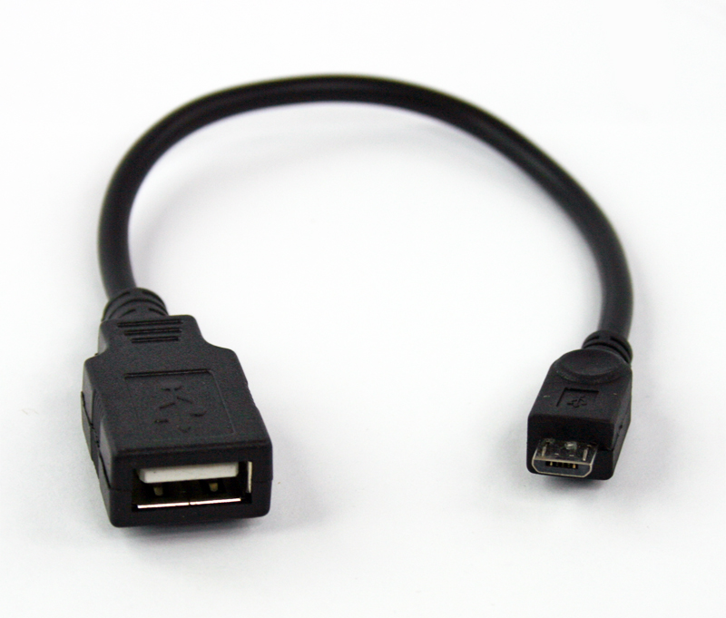 OTG Кабель USB (f) - microUSB (m) (черный, европакет)