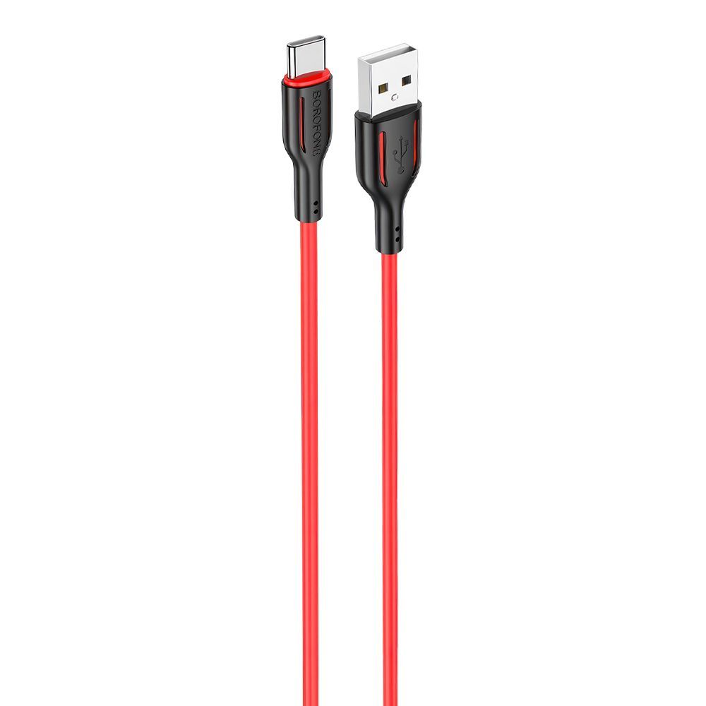 USB кабель BOROFONE BX63 Charming Type-C, 3А, 1м, TPE (красный)