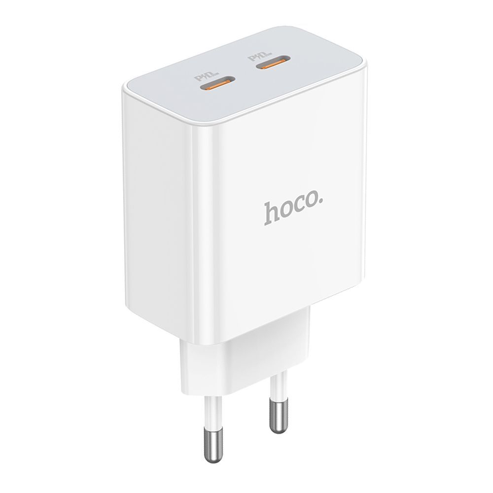 СЗУ HOCO C108A Leader 2xUSB-C, 3А, PD35W, QC3.0, GaN (белый)