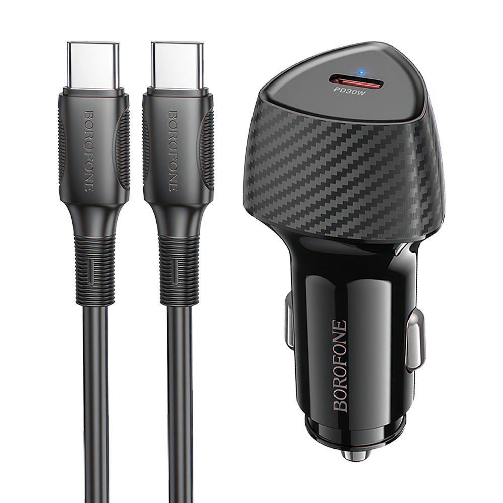 АЗУ BOROFONE BZ31B Solid 1xUSB-C, PD30W + кабель Type-C 1м (черный)