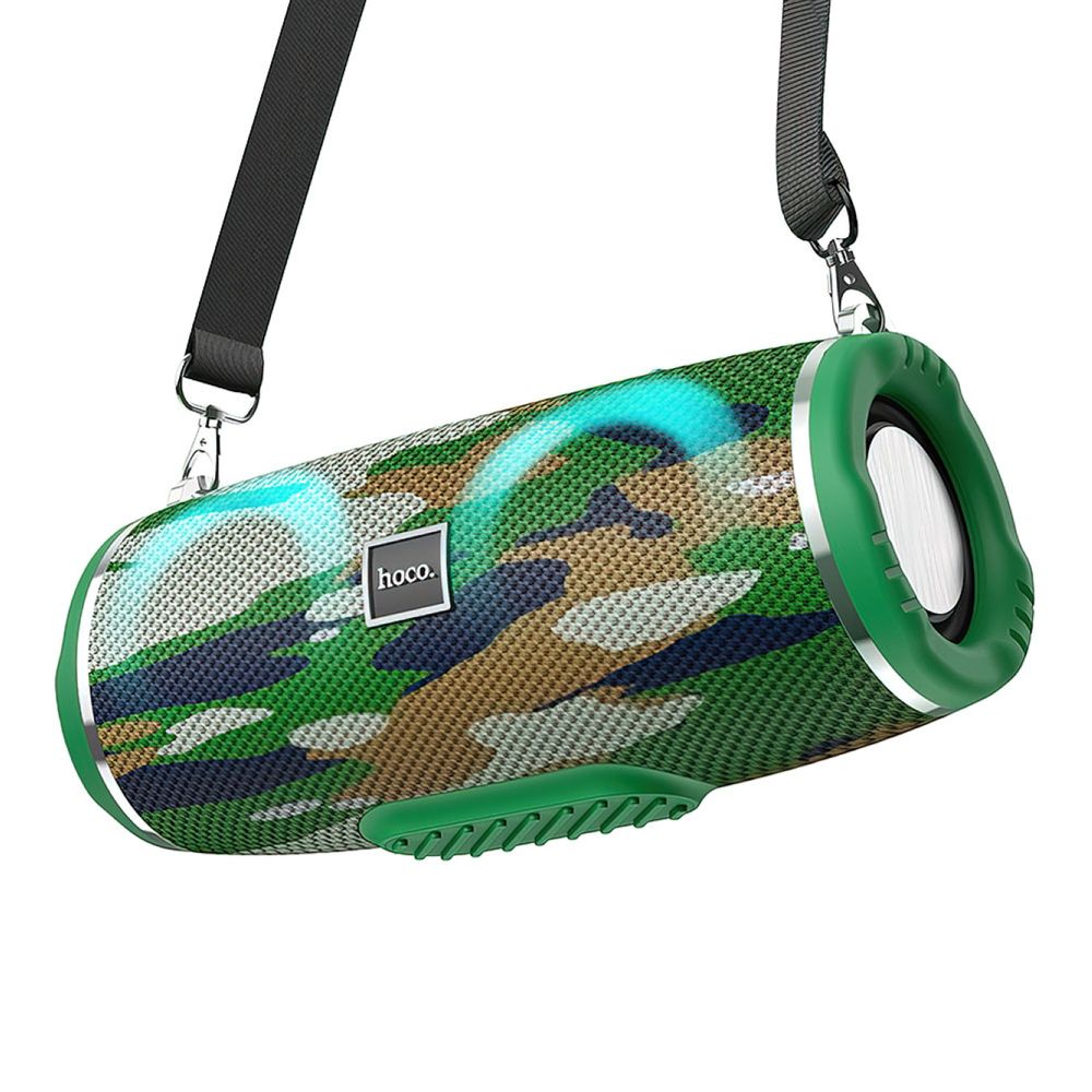Bluetooth колонка HOCO HC12 Sports BT5.0, 2x5W, AUX/FM/microSD/MicroUSB/USB, RGB, громкость +/- (камуфляж)