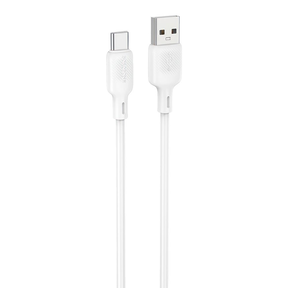 USB кабель BOROFONE BX113 Lenny Type-C, 3А, 1м, силикон (белый)
