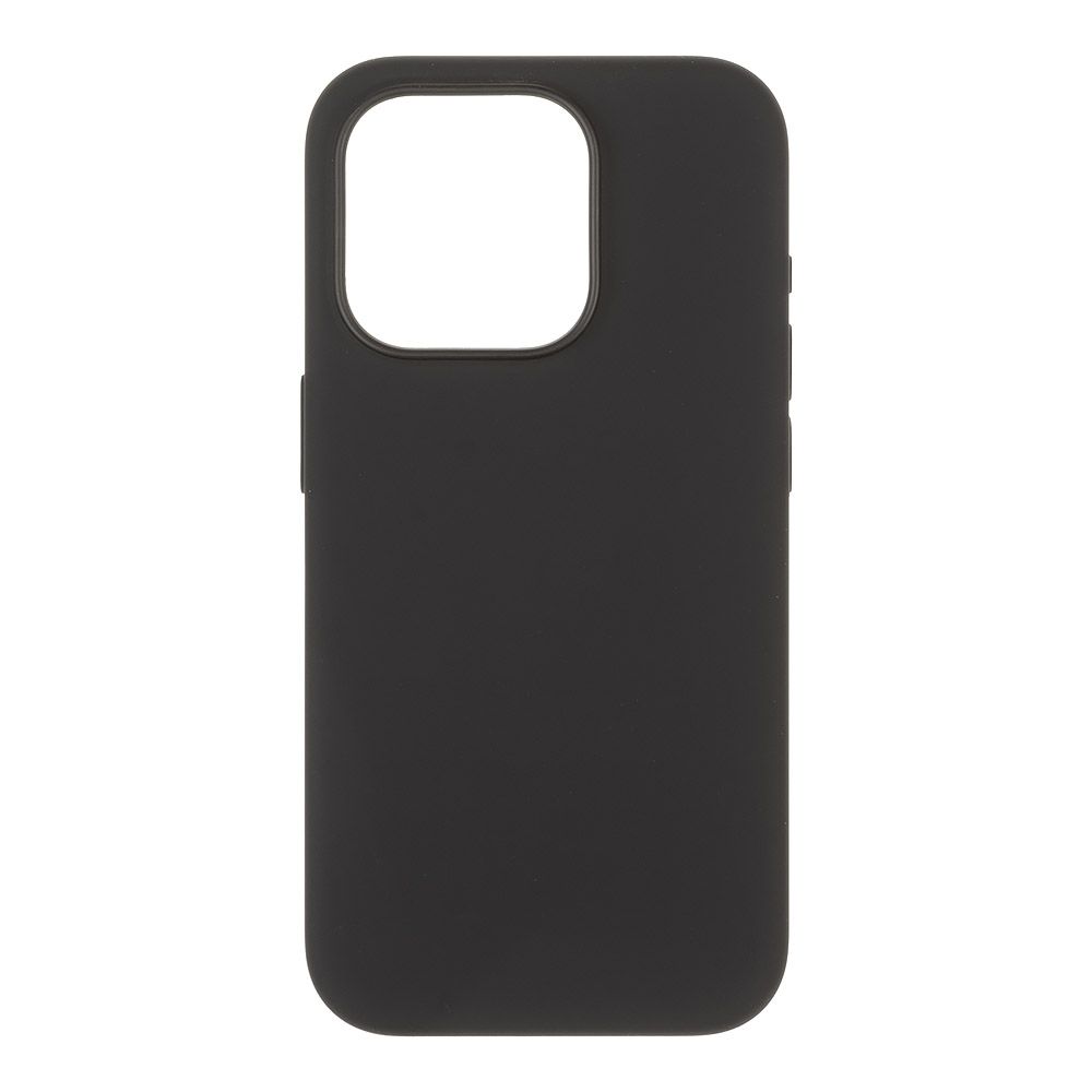 Силиконовый чехол для iPhone 15 Pro "Silicone Case" с магнитным кольцом (черный)