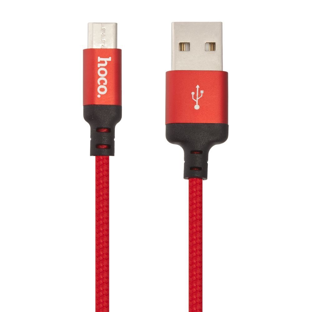 USB кабель HOCO X14 Times Speed MicroUSB, 2.4А, 1м, нейлон (красный/черный)