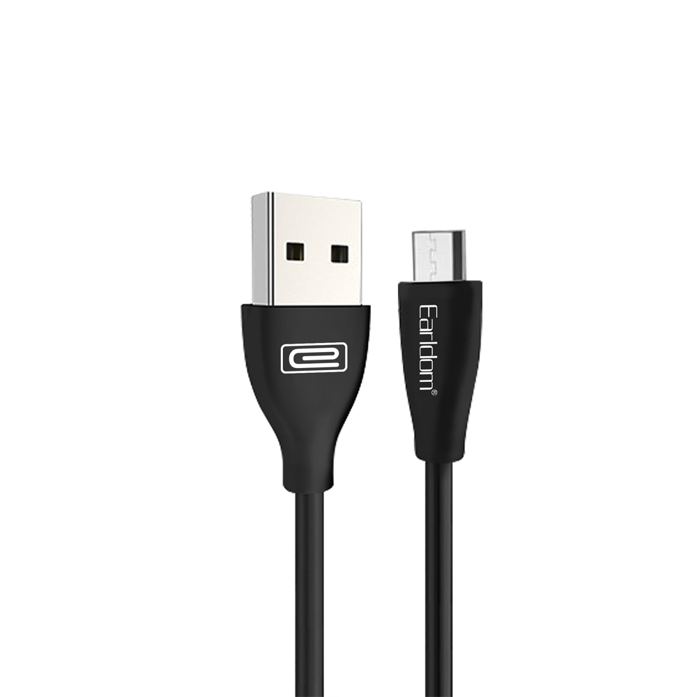 USB кабель Earldom EC-087M MicroUSB, 2.4А, 1м, TPE (черный)