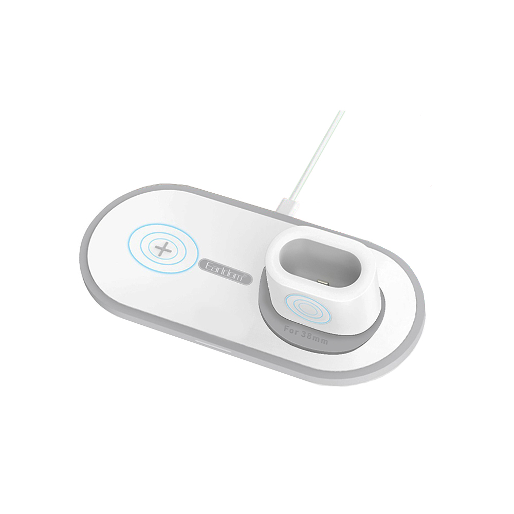 Беспроводное ЗУ Earldom ET-WC9 для смартфона, iWatch и AirPods, 10W, 3в1 (белый)