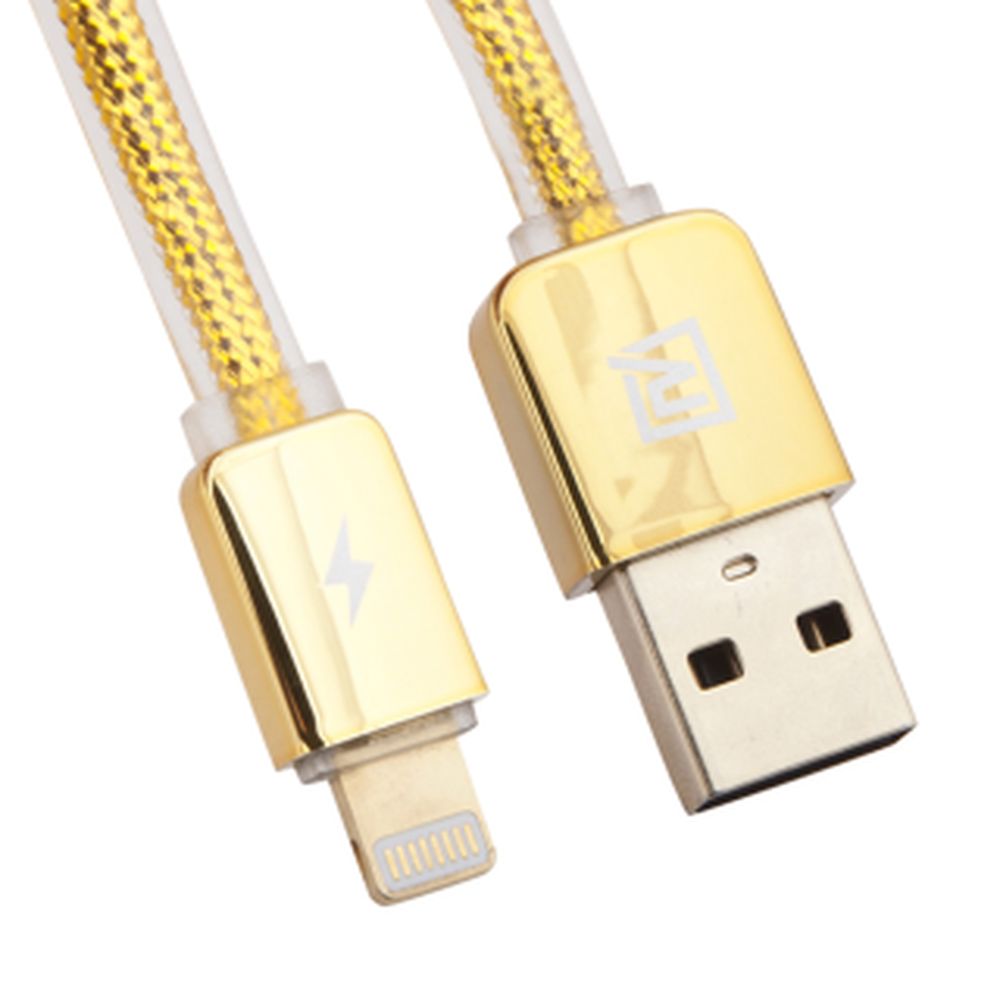 USB кабель REMAX RC-016i Golden Lightning 8-pin, 1м, TPE (золотой)