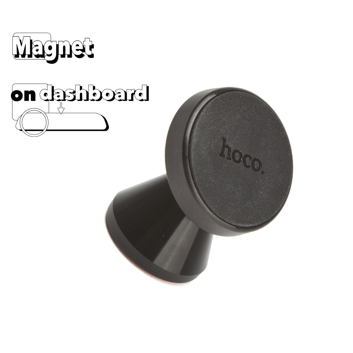 Держатель в авто HOCO CA46 Metal магнитный, на панель (черный)