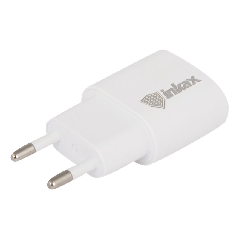 СЗУ inkax CD-08 Travel 1хUSB, 1А + кабель Lightning 8-pin 1м (белый)