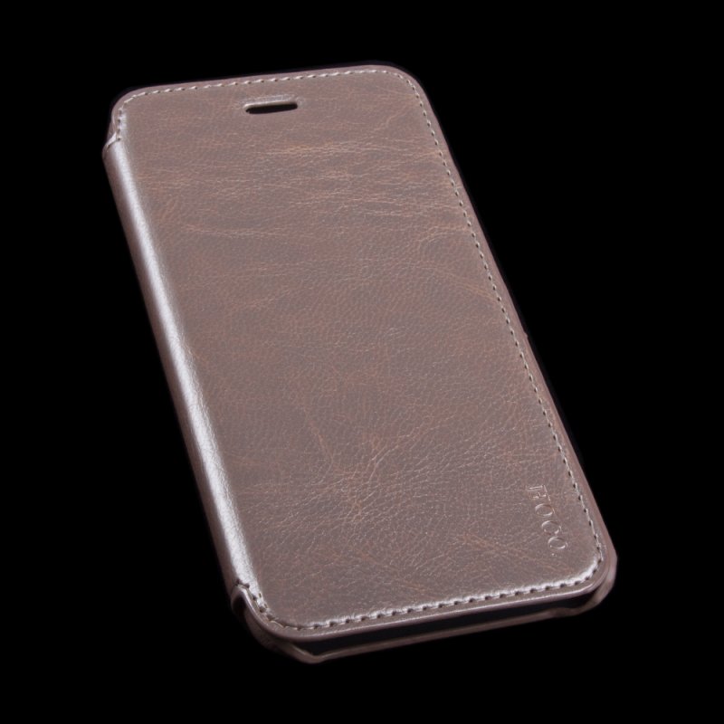 Чехол для iPhone 6/6s "HOCO" Crystal Fashion Folder раскладной кожаный(Golden)золотой коробка)