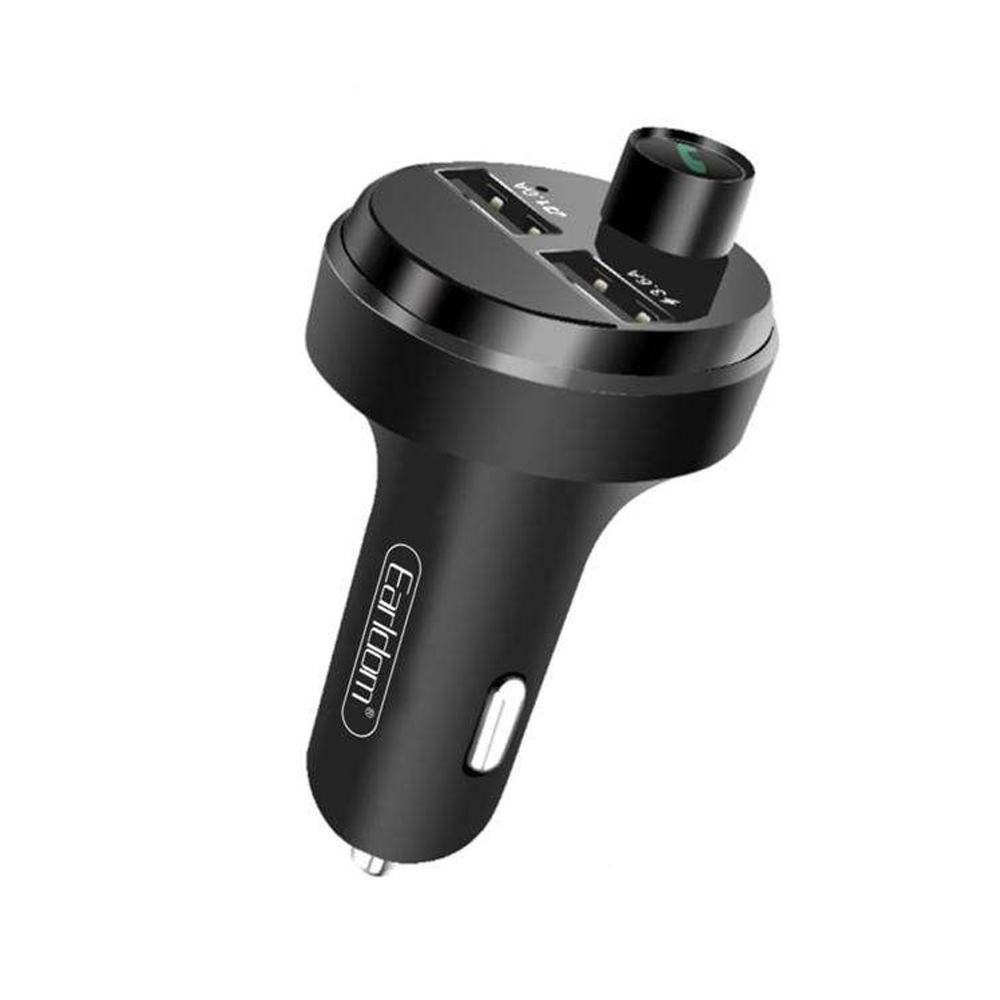 АЗУ Earldom ET-M42 2xUSB, 3.6A, BT 5.0, LED дисплей, FM, USB flash, микрофон, MicroSD (черный)