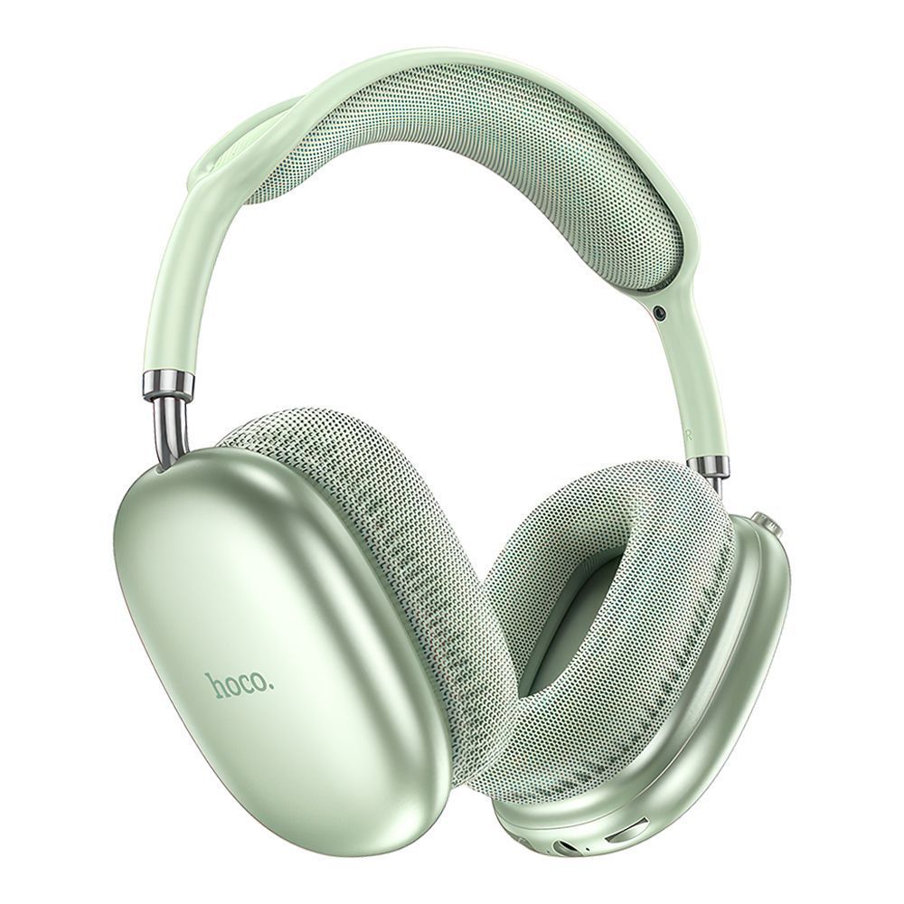 Bluetooth гарнитура HOCO W35 Air Triumph BT 5.3, AUX, microSD, накладная, громкость +/- зелен. мятая