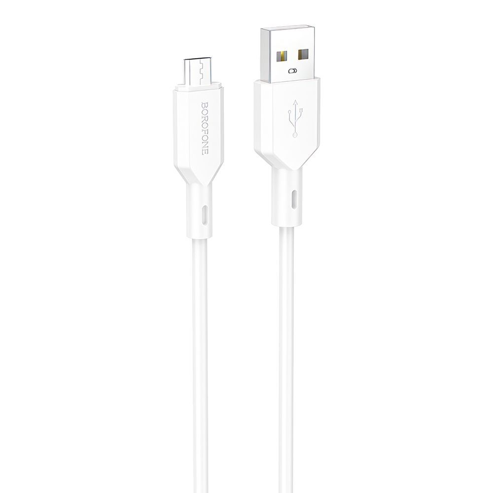 USB кабель BOROFONE BX70 MicroUSB, 2.4А, 1м, PVC (белый)