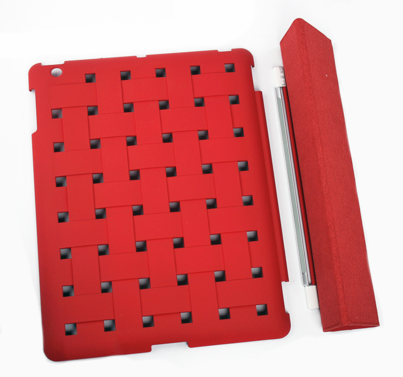 Чехол/книжка для iPad 2/3/4 "Smart Zone" "плетенка" (красный)