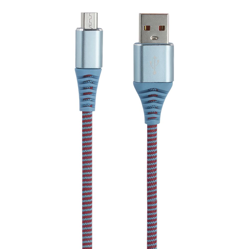 USB кабель "LP" Micro USB "Носки" (голубой/блистер)