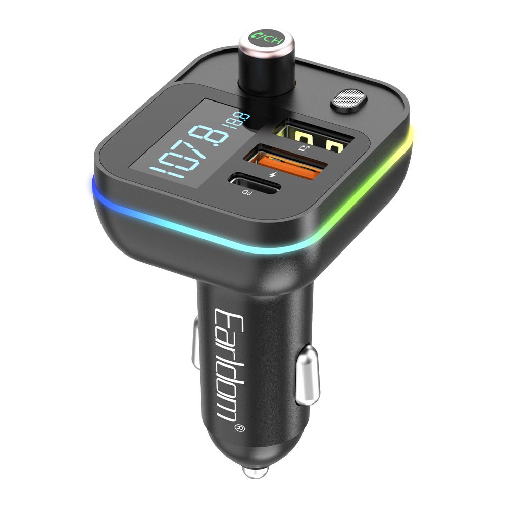 АЗУ Earldom ET-M87 2A1C, QC3.0 3.1A, PD20W, BT5.0, USB, RGB, LED, FM