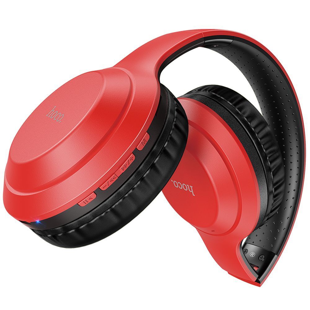 Bluetooth гарнитура HOCO W28 Jorney BT 5.0, накладная, громкость +/- (красный)