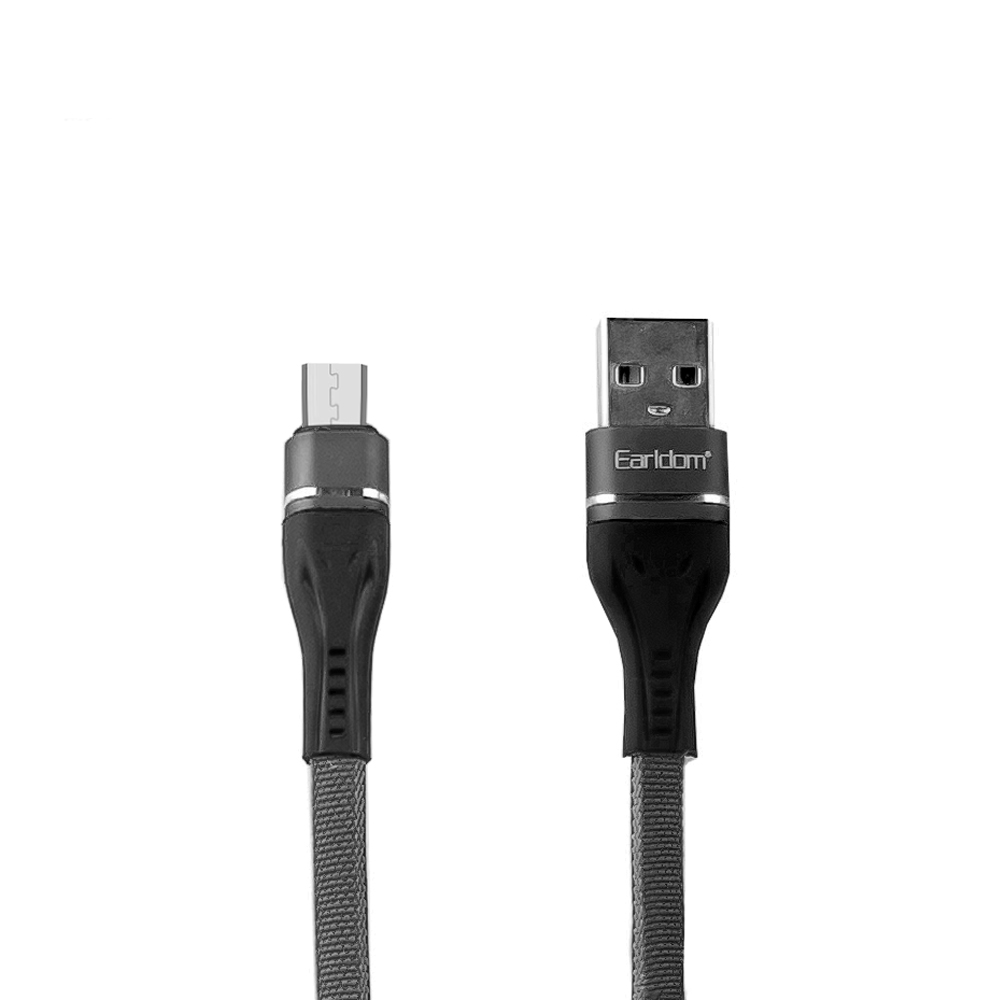USB кабель Earldom EC-084M MicroUSB, 2.4А, 1м, нейлон (черный)