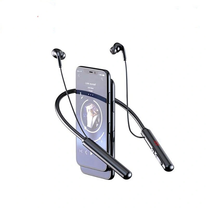 Bluetooth гарнитура Earldom ET-BH50 BT 5.0, LED дисплей, спорт, вкладыши (черный)