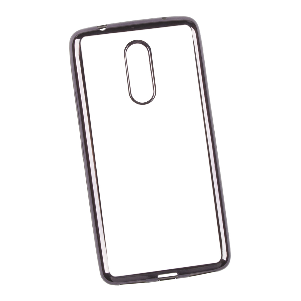 Силиконовый чехол "LP" для Lenovo K6 Note TPU (прозрачный с черной хром рамкой) европакет