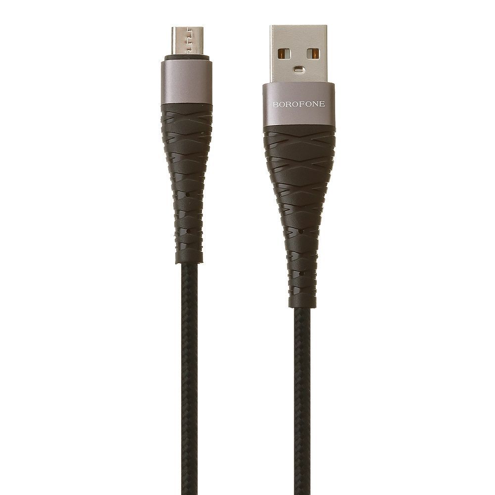 USB кабель BOROFONE BX32 Munificent MicroUSB, 2.4А, 1м, нейлон (черный)