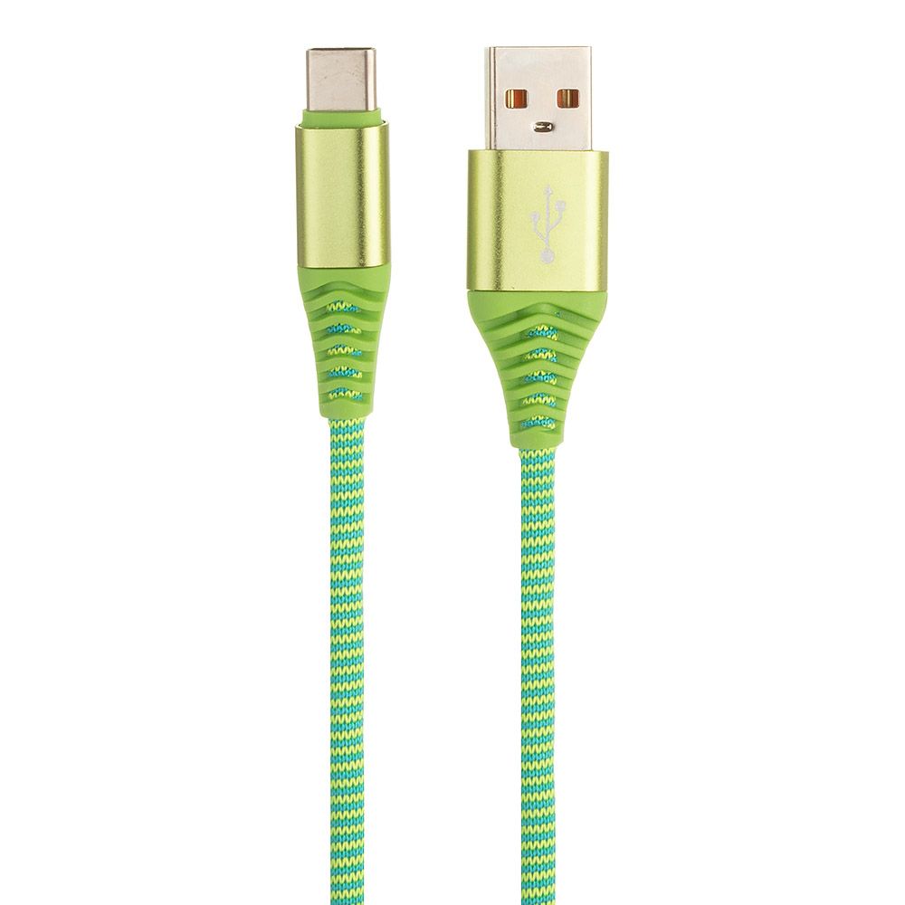 USB кабель "LP" Type-C "Носки" (зеленый/блистер)