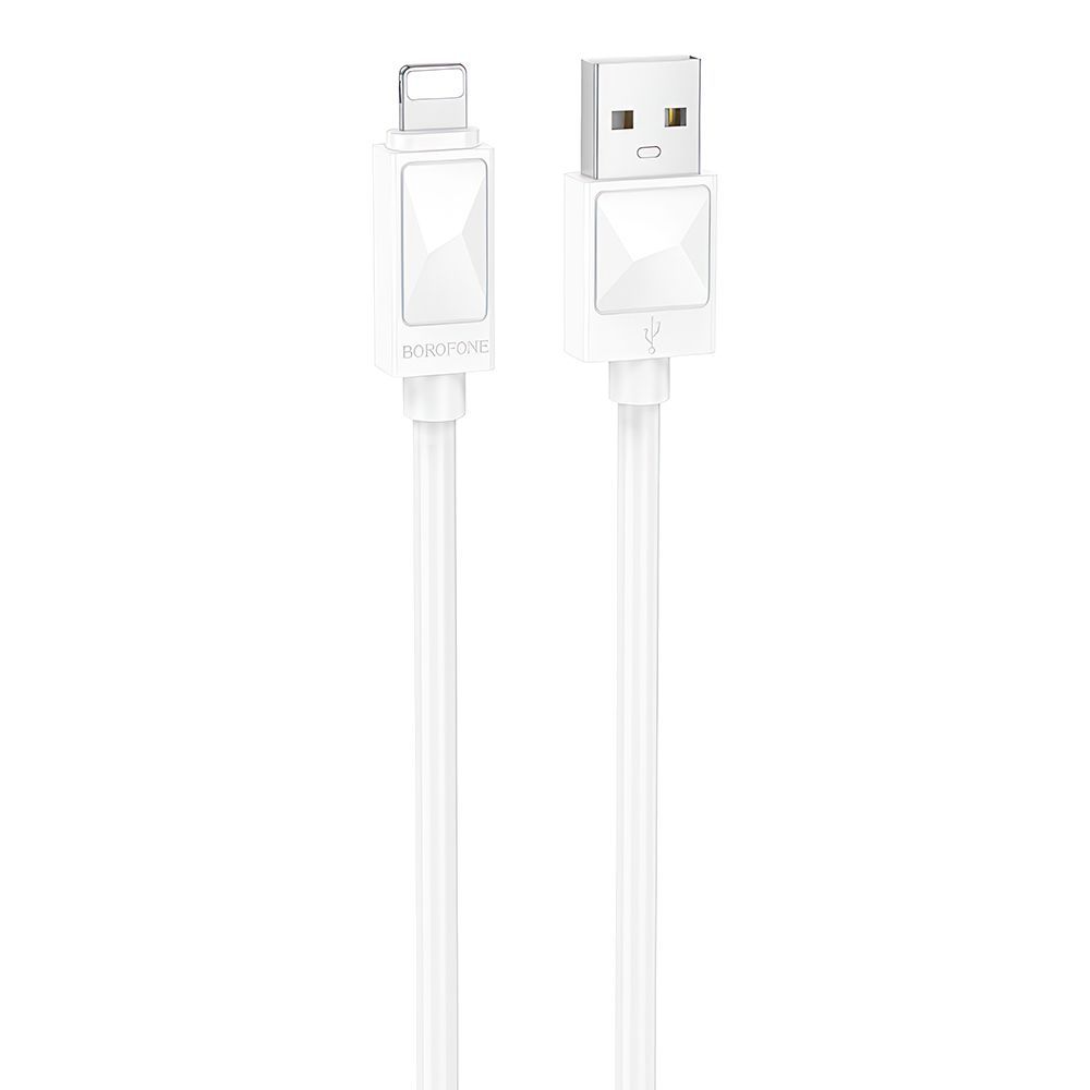 USB кабель BOROFONE BX109 Joy Lightning 8-pin, 2.4А, 1м, PVC (белый)