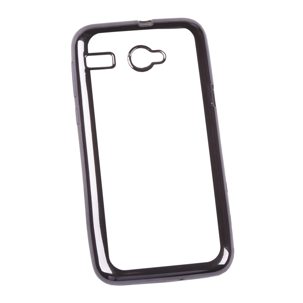 Силиконовый чехол "LP" для Micromax Q346 TPU (прозрачный с черной хром рамкой) европакет
