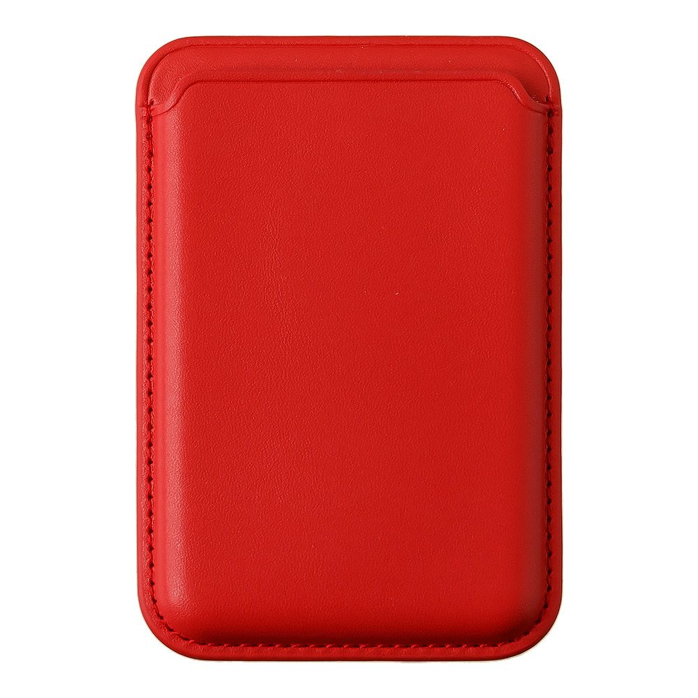 Чехол-бумажник магнитный MagSafe кожаный для iPhone (красный)