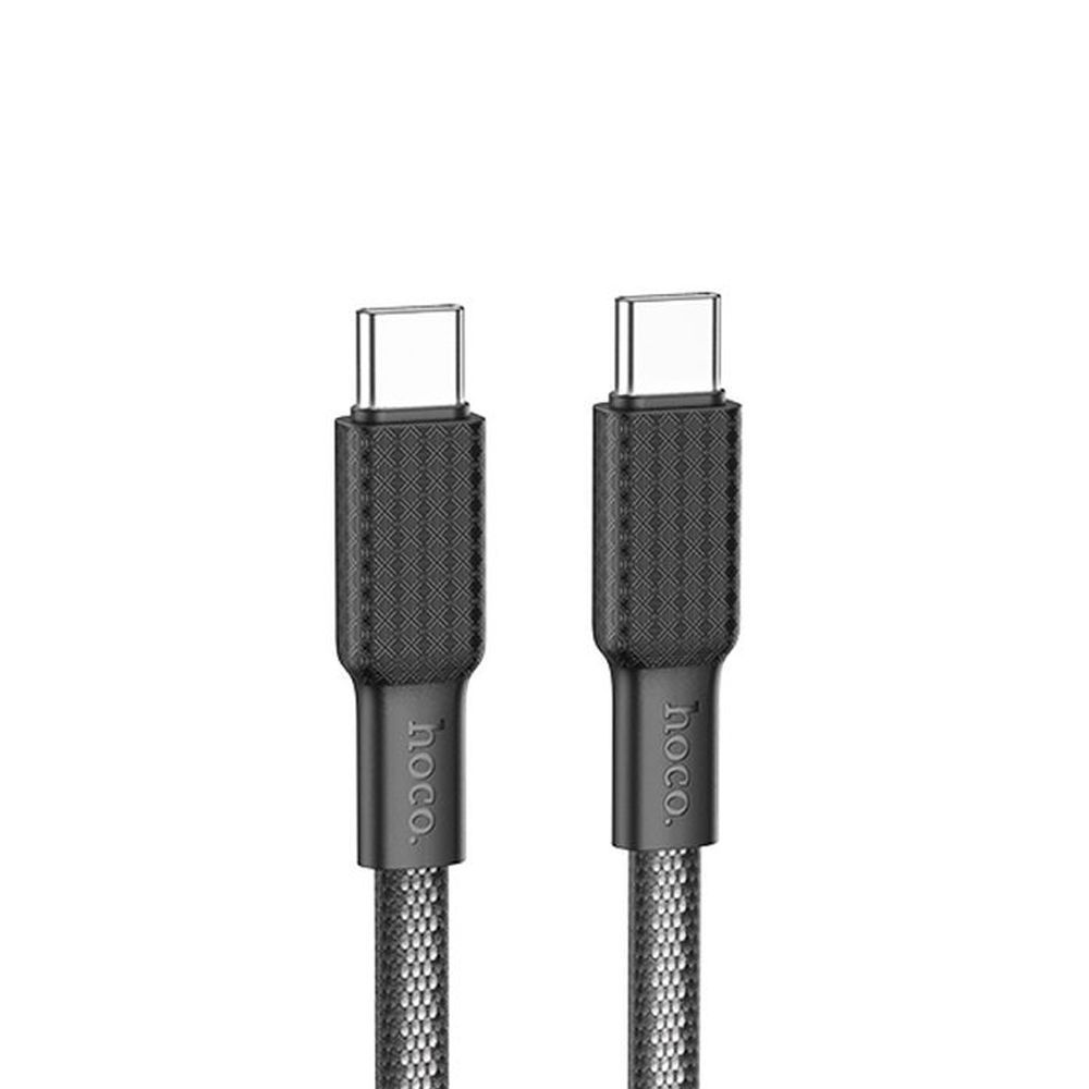 USB-C кабель HOCO X69 Jaeger Type-C, 3А, 60W, 1м, нейлон (черный/белый)
