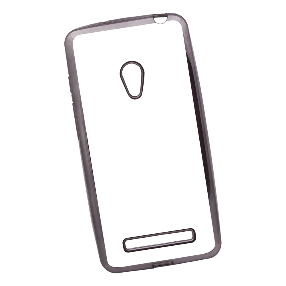 Силиконовый чехол "LP" для Asus Zenfone 5 A500CG TPU (прозрачный с черной хром рамкой)