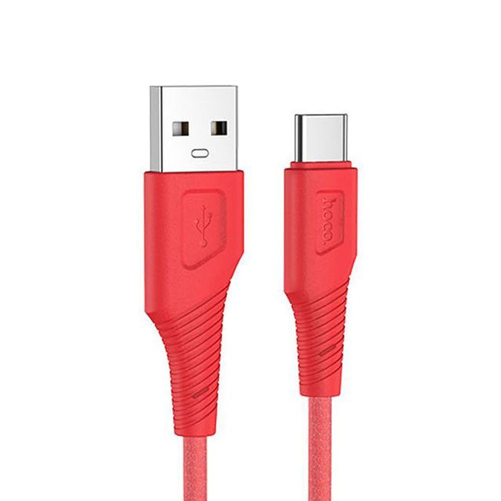 USB кабель HOCO X58 Airy Type-C, 3А, 1м, силикон (красный)