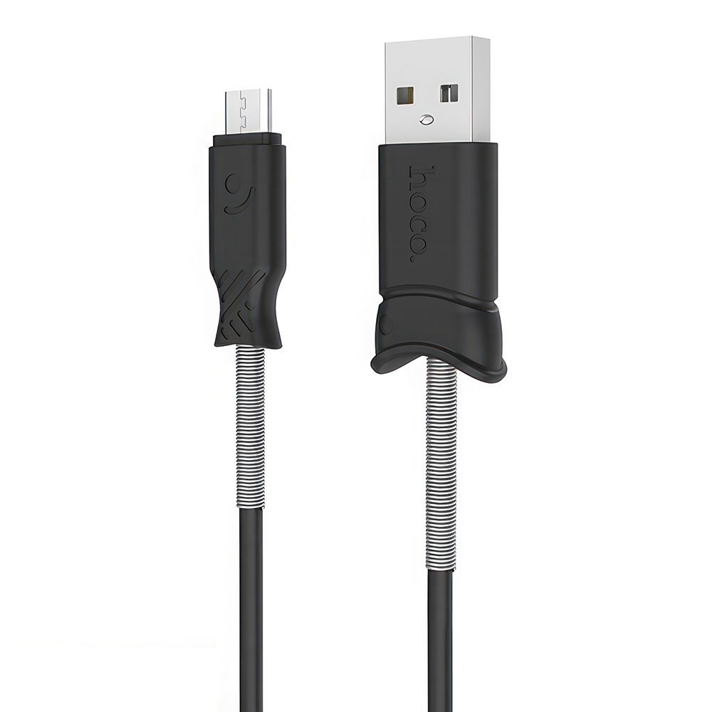 USB кабель HOCO X24 Pisces MicroUSB, 2.4А, 1м, TPE (черный)