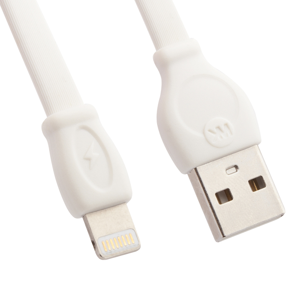USB кабель WK WDC-023 Fast Lightning 8-pin, 2.4А, 3м, TPE (белый)