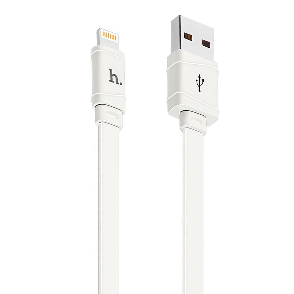 USB кабель HOCO X5 Bamboo Lightning 8-pin, 2.4А, 1м, силикон (белый)