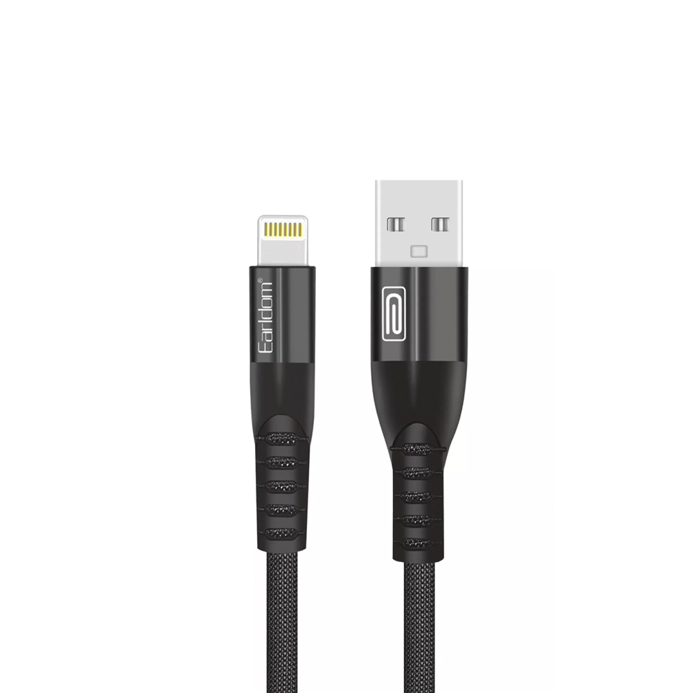 USB кабель Earldom EC-077I Lightning 8-pin, 3А, 1м, нейлон (черный)
