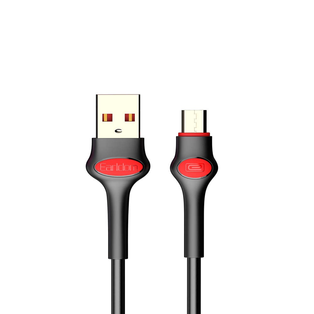 USB кабель Earldom EC-082M MicroUSB, 2.4А, 1м, TPE (черный)