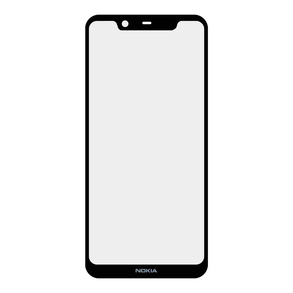 Стекло + OCA плёнка для переклейки Nokia 5.1 Plus (черный)