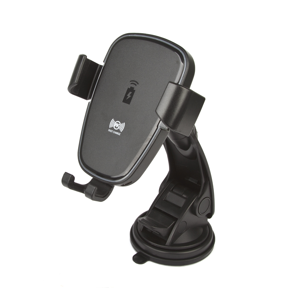 Держатель в авто с БЗУ WK Navigators WP-U42 10W, зажим, на стекло\панель (черный)