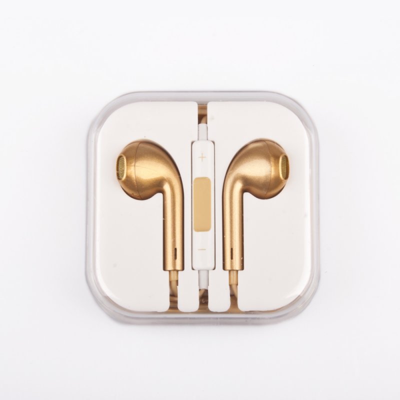 Гарнитура для iPhone/iPod и совместимые (золотая/коробка)