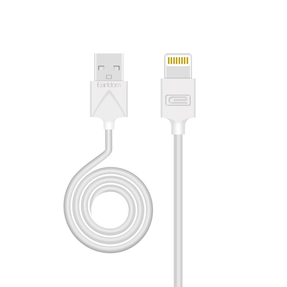 USB кабель Earldom EC-066I Lightning 8-pin, 2.4А, 1м, PVC (белый)