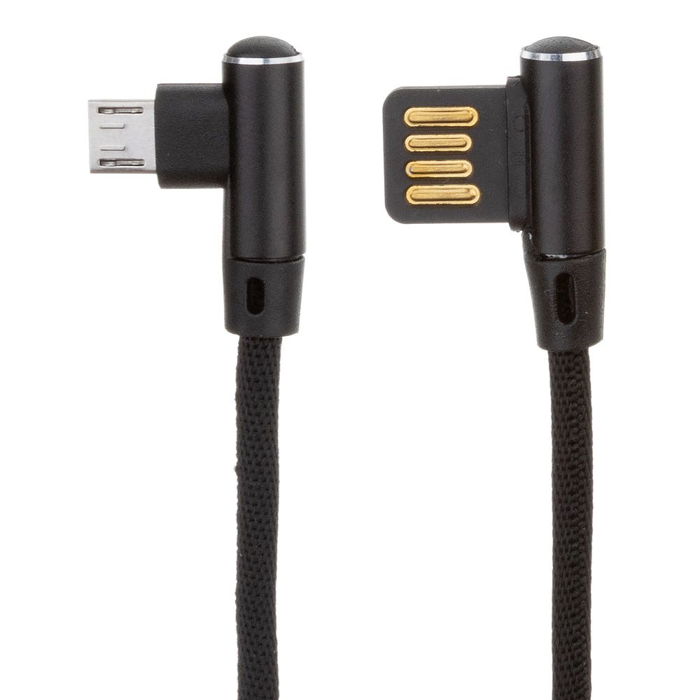 USB кабель "LP" Micro USB оплетка Т-порт 1м. (черный/европакет)