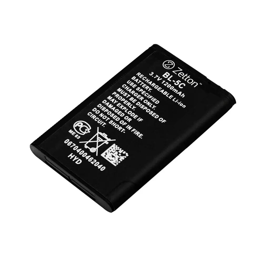 Аккумулятор (АКБ) Zetton для Nokia BL-5C 1020 mAh, Li-Ion аналог BL-5C