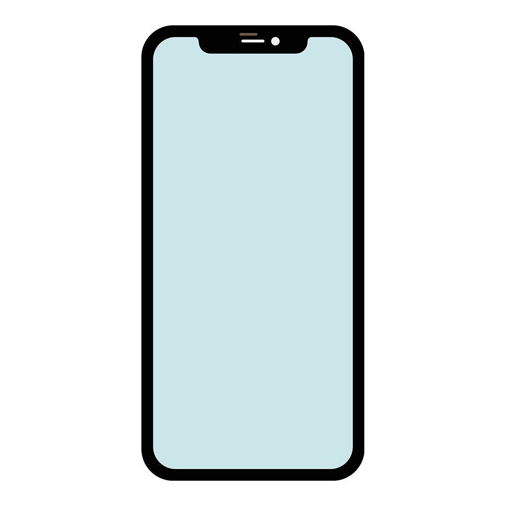 Стекло в сборе с рамкой для iPhone 11 олеофобное покрытие (черный)