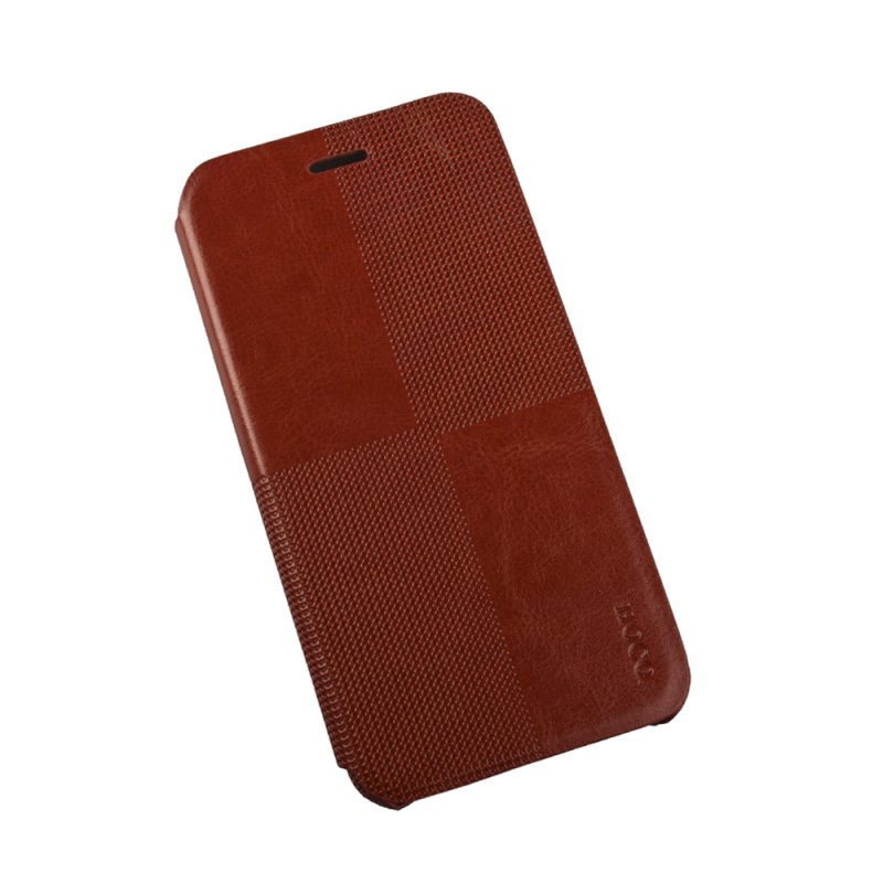 Чехол для iPhone 6/6s Plus "HOCO" Crystal series Fashion Folder раскладной  кожаный (коричневый)